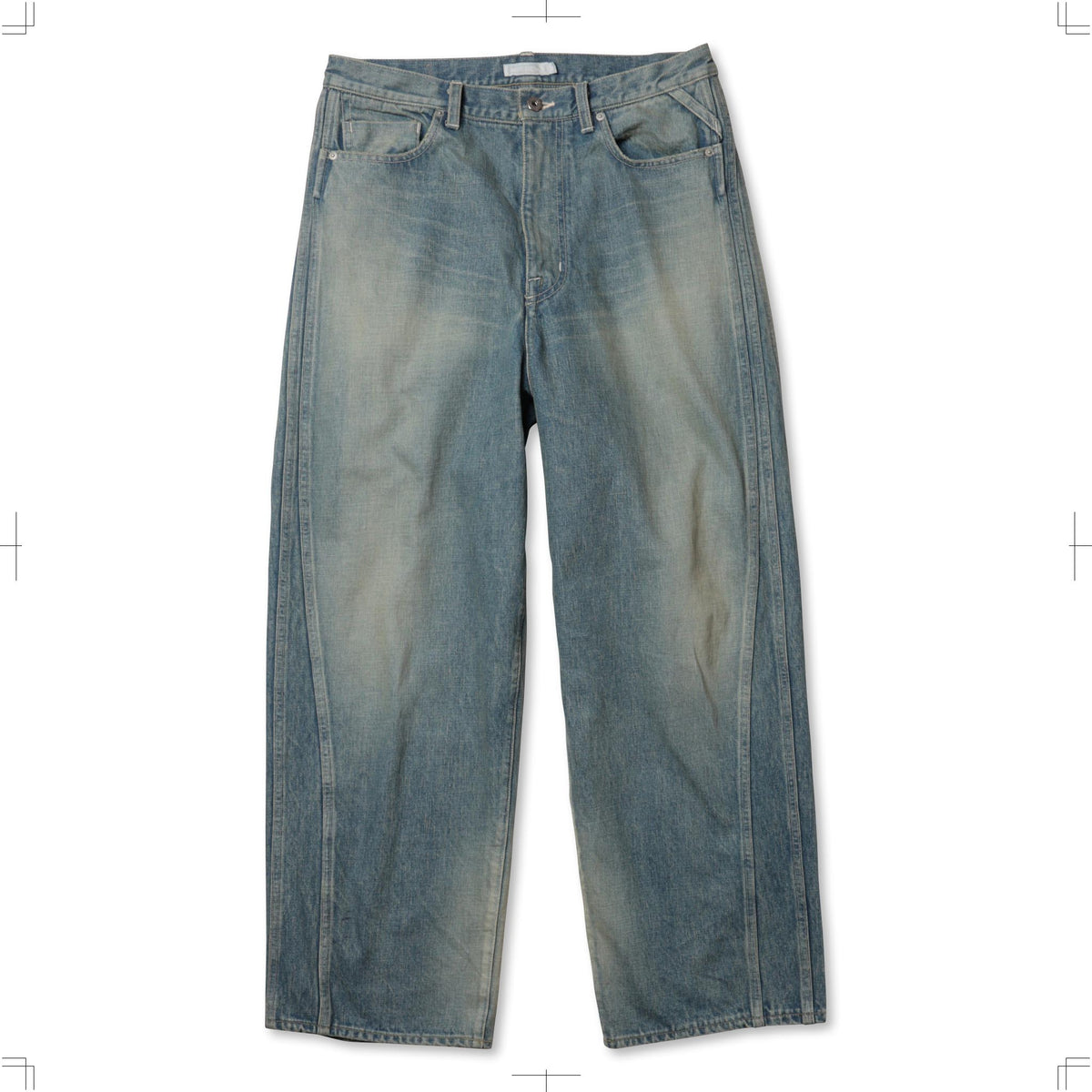 rotol25SSTRIPLESEAMS6PDENIMWIDEBLEACHデニム ROTOL DOUBLE SEAM DENIM PANTS INDIGO / ロトル 2025SS デニム