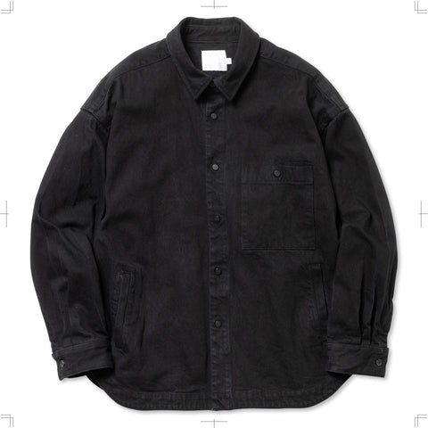 R24WSEM19/SNAP BUTTON BLACKDENIM SHIRT WASHED