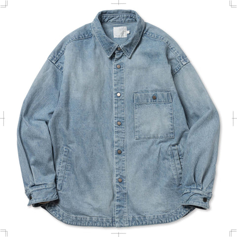 R24WSEM20/SNAP BUTTON DENIM SHIRT DAMAGE