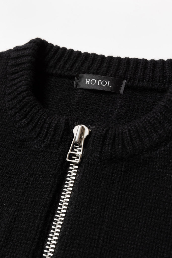 WOOL CASHMERE ZIP KNIT SWEATER – ROTOL