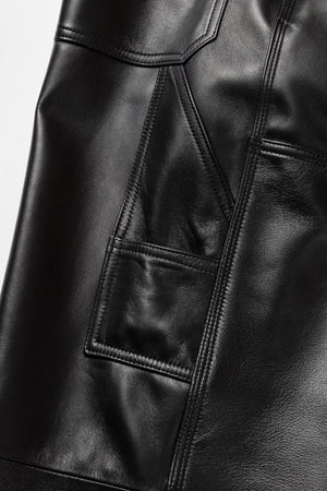 R25AWPMY03/LEATHER PAINTER PANTS