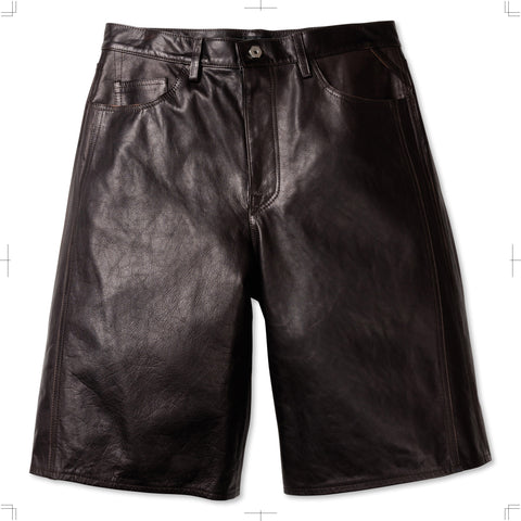 R25AWPMY04/LEATHER TRIPLE SEAMS 6P SHORTS