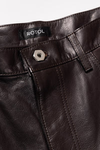 R25AWPMY04/LEATHER TRIPLE SEAMS 6P SHORTS