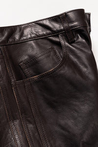 R25AWPMY04/LEATHER TRIPLE SEAMS 6P SHORTS