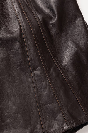 R25AWPMY04/LEATHER TRIPLE SEAMS 6P SHORTS