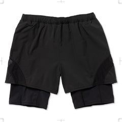 R25SSPHD10/SHEER MESH LAYERED SHORTS