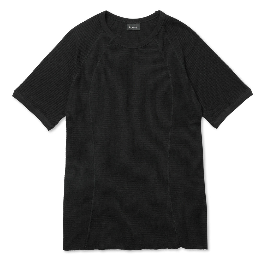 ROTOL (ロトル) SIDE SLIT TEE R11HD25 ブラック 2 ROTOL | ロトル | CROSS MESH TEE | Tシャツ | improve